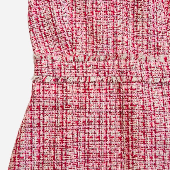 J. CREW ~ Pink and White Textured Tweed Dress w/Raspberry Metallic Threads - Picture 4 of 8